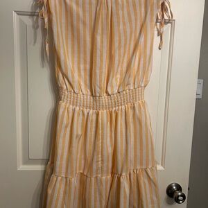 SHEIN Yellow and White Striped Dress